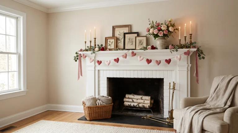 Valentine Mantle Decor Ideas That Turn Your Fireplace Into a Romantic Focal Point